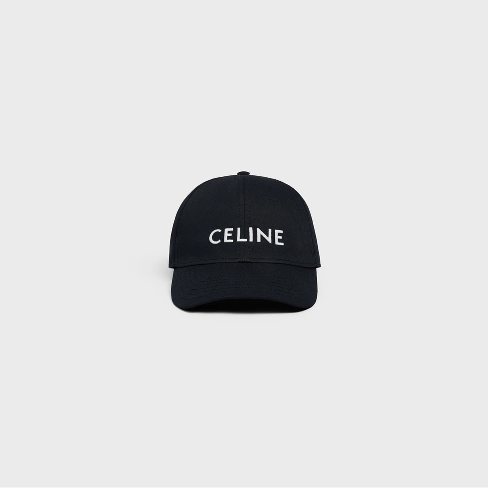 New Celine Baseball Cap with CELINE embroidery in cotton gabardine - Picture 7 of 10